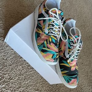 Women’s Tropical Flower Vans Sneakers